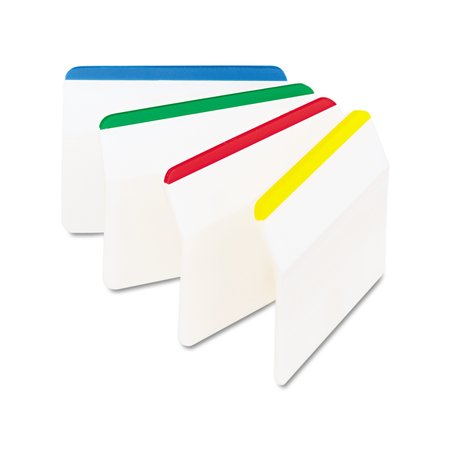 POST-IT 2" Angled Tabs, Lined, 1/5-Cut Tabs, Asstd Primary Colors, 2" W, PK24 686A-1